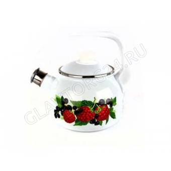 Чайник эмалир. сферич. 3,0л со свист. белосн. Вкус лета 4с209я РАСПРОДАЖА