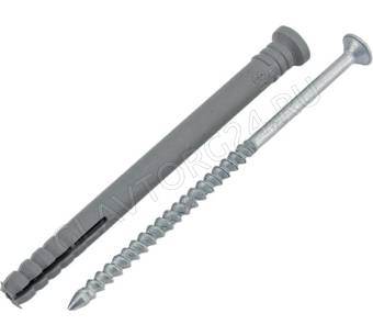 Дюбель-гвоздь, полипропилен, потай SM-L 6*80 /100шт.