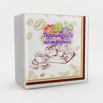 Салфетки бум. 50шт с рис./60шт Кофе Омск