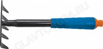 Грабельки ручные, синяя пластиковая ручка 263 мм