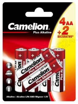 Camelion Plus Alkaline 4+2 LR6 (4+2 LR6-BP, батарейка, 1,5В)