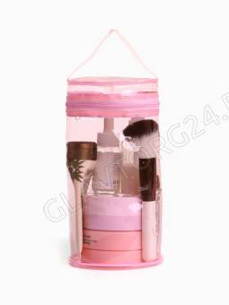 Косметичка ПВХ пл20, 11*11*20, отд на молнии, розовый   10653552