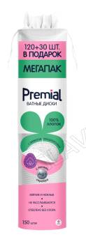 Диски косметические ватные 120шт + 30шт PREMIAL /24шт