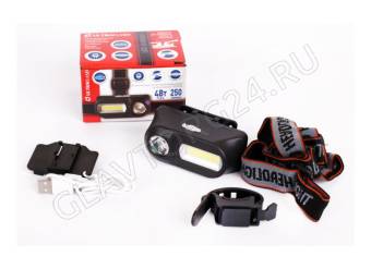 Фонарик Ultraflash LED53763 (налоб.аккум 3,7В, черный, XPE + COB LED, 3+3 Ватт, 1 реж.,крепл., бокс)