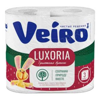 Туалетная бумага Linia VEIRO Luxoria 3слойн. 4рулона белая 5с34/10