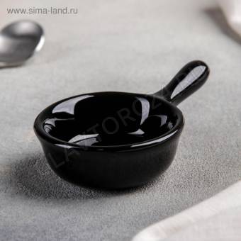Соусник с ручкой "Классика" 10х6х2,5 см, цвет черный 4951204