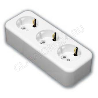 Розетка 3 ОП Минск РА16-243 з/к (АБС пластик)/40шт