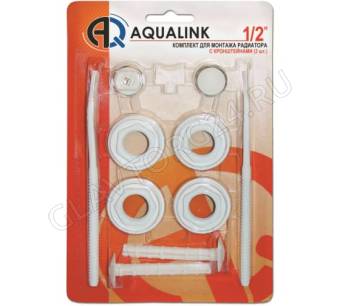 Комплект для монтажа радиатора 1/2, 13 элементов (3 кронштейна) (AQUALINK  40/1)