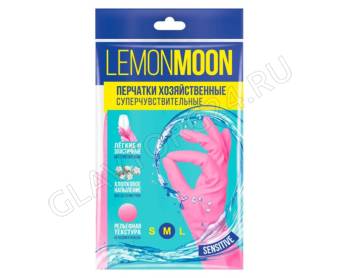 Перчатки латексные с хлопковым напылением СУПЕРЧУВСТВИТЕЛЬНЫЕ (M) LEMON MOON LG200M (100)