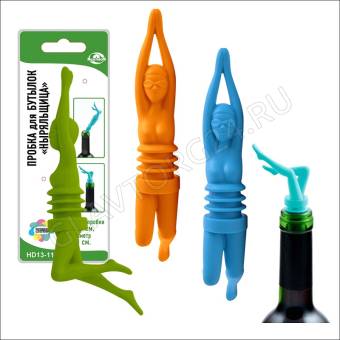 Пробка для бутылок "Ныряльщица". Длина пробки 14,5см, диаметр 2,0см. DH13-115