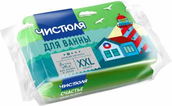 ЧИСТЮЛЯ губка для ванны АКРИЛ-ЭМАЛЬ деликатная размер XXL/57   П0309