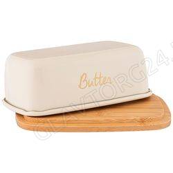 МАСЛЕНКА AGNESS МЕТАЛЛ/ДЕРЕВО БЕЖЕВЫЙ 15*10*6см/24 арт. 790-270