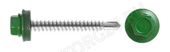 Саморез кровельный RAL-6002 ZP 4.8*35 (250шт) зеленый