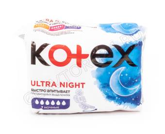 KOTEX прокладки  Ultra НОЧНЫЕ Dry&Soft сеточка 7шт 6кап/16/10