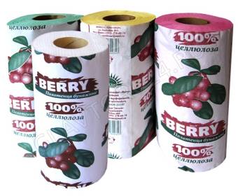 Полотенце бумажное Berry 1сл 1рул. белое перфор. на втулке/30