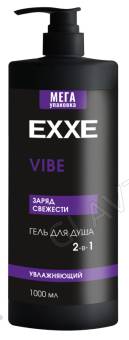 EXXE MEN Мужской гель для душа 2в1 "Увлажняющий" VIBE, 1000 мл/4