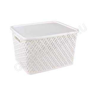 Корзина "Плетенка" (350х290х225) с крыш. белый (уп10)