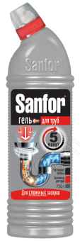 SANFOR средство д/прочистки канализационных труб 750мл/15 