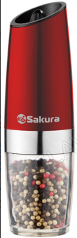 Мельница для специй электрическая SAKURA SA-6643R гравитационная красный