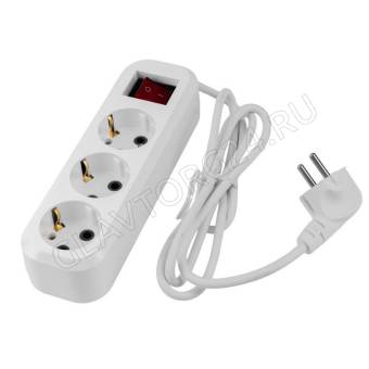 Volsten SR 3x1.5-ZDV (э/удл Р16-012., с/з, выключ, 3 гн. 1,5 м., 16А, 3500 Вт, ПВС 3х0.75)