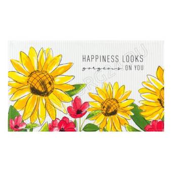 Полотенце вафельное хлопок 35*60см Доляна Happiness looks белый