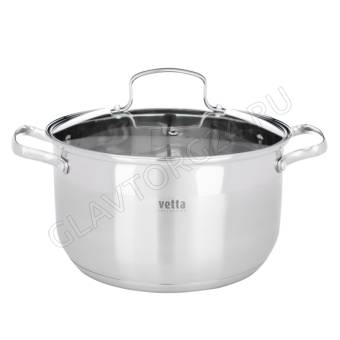 VETTA Берн Кастрюля 24х14см. 6,1л. со стекл. крышкой, индукция