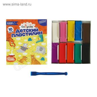 Пластилин 10цв 200г Calligrata 4774912