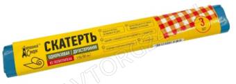 Скатерть 110*180см одноразовая "Домашний Сундук" в рулоне 3шт Двухсторонняя цвет в асс ДС-431