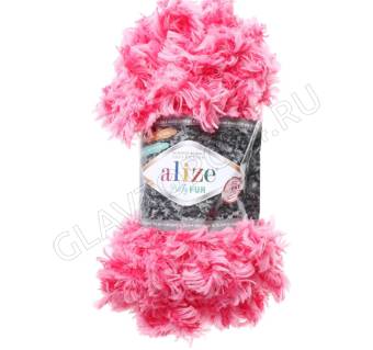 Пряжа "Puffy fur" 100% микрополиэстер 6м/100г  (6115 яр.розовый) 4672187