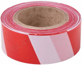 Лента сигнальная красно-белая 75мм*250м/11850