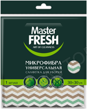 Мастер Фреш Салфетка МИКРОФИБРА универсальная  для уборки 30*30 см С ПРИНТОМ, 1 ш