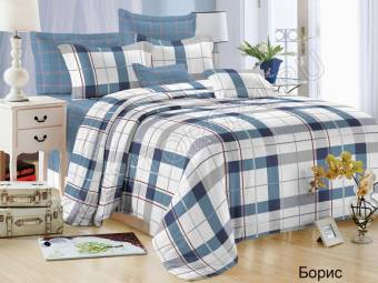 КПБ 1,5сп Satin collection Микросатин БОРИС Под143*215+Пр145*215+Нав(70*70)