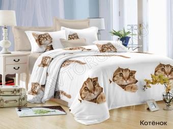 КПБ 2сп FELICITA Микросатин Котенок Под175*215+Пр180*215+2Нав(70*70)