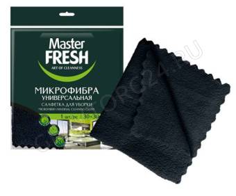 Мастер Фреш МИКРОФИБРА универсальная салфетка для уборки, 1шт. (30*30см) ЧЕРНАЯ(30) (К)
