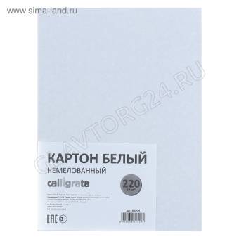 Картон белый А5  6л немел одност 200г/м? Эконом на скрепке  3802529