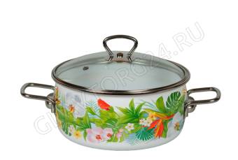 Кастрюля эмалир. сферич. 3,0л белосн. Tropicana 1SA205S