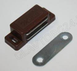 Защелка мебельная магнитная коричневая малая
