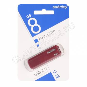 Модуль памяти 8Gb USB 2.0 SmartBuy Clue бордовый