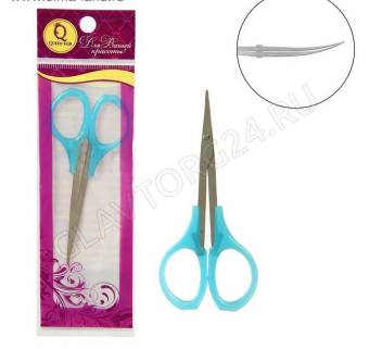 Ножницы маникюр узкие прямые 9*4см серебро кольца пластик микс пакет QF* 471404