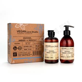 ПН VEGAN.Love.Studio "Pepper, Amber, Neroli", унисекс (гель д/душа 300 мл + мыло д/рук 300 мл)