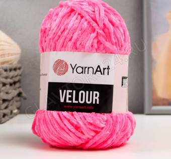 Пряжа "Velour" 100% микрополиэстер 170м/100г (860 яр. розовый) 5498074