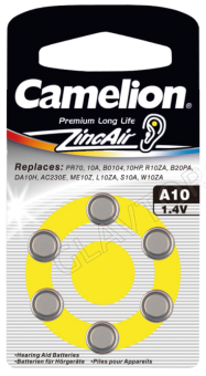 Camelion ZA10 BL-6  (A10-BP6, бат-ка для слуховых аппаратов, 1.4 V,90mAh)