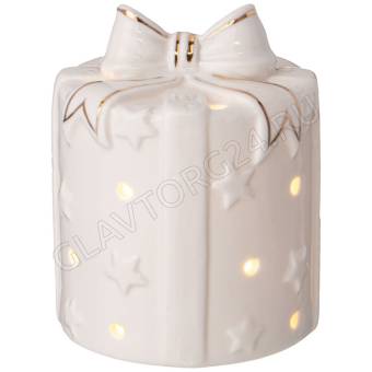 ФИГУРКА "ПОДАРОК" С LED-ПОДСВЕТКОЙ 7,7*7,7*9,6СМ/48 арт. 146-2129 Арти НГ
