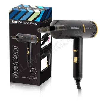 Фен ERGOLUX ELX-HD14-C02 PRO 2000Вт черно-золотой 
