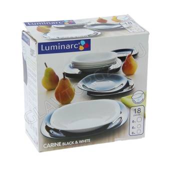Столовый набор 18 предметов КАРИН черно-белый арт. N1489