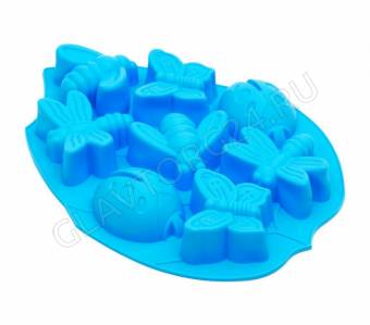 Форма д/выпечки ЛЕТО №1 силиконовая 27,5*20,5*3см (бабочки+божьи коровки) арт. КТ-S-307/60