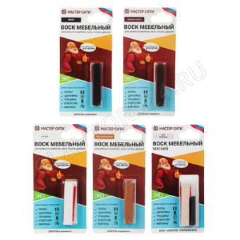 Воск мебельный мягкий ,стальная вата\шпатель 5 цв