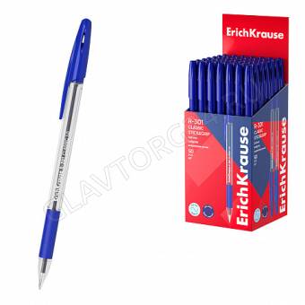 Ручка шар R-301 Stick&Grip Classic синяя 1,0мм с резин.держателем 39527/50шт
