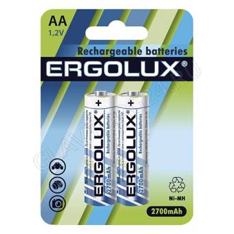 Ergolux AA-2700mAh Ni-Mh BL-2 (NHAA2700BL2, аккумулятор,1.2В) /24шт