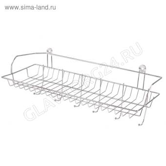 Полка бытовая с крючками 42х15х16 см 673821 РАСПРОДАЖА